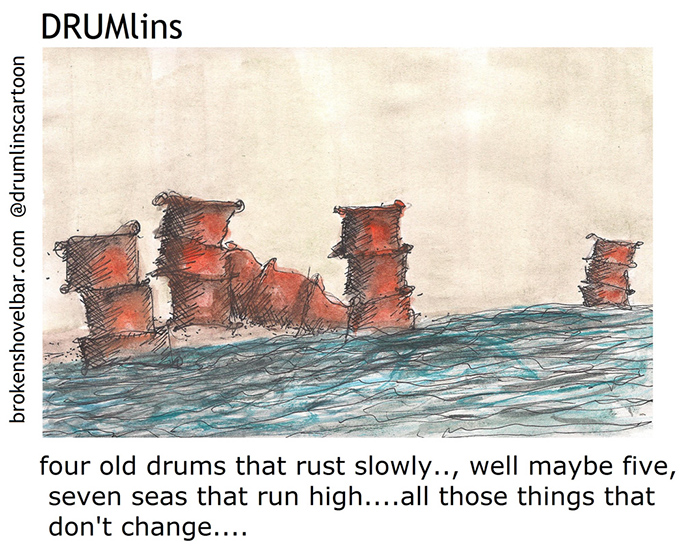 660. four old drums